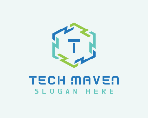 Hexagon Frame Technology logo design