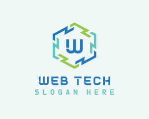 Hexagon Frame Technology logo design