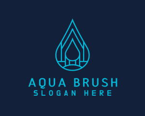 Blue Sea Water Droplet logo design