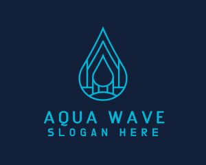 Blue Sea Water Droplet logo design