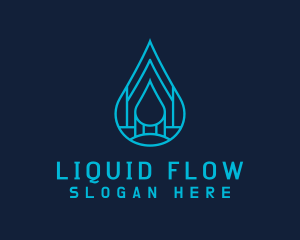 Blue Sea Water Droplet logo design