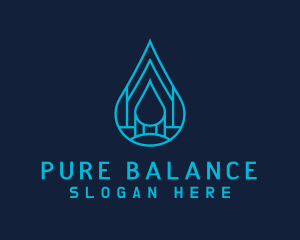 Blue Sea Water Droplet logo design