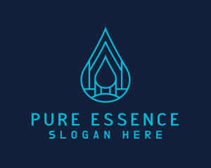 Blue Sea Water Droplet logo design