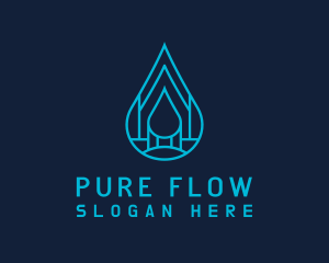 Blue Sea Water Droplet logo design