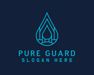 Blue Sea Water Droplet logo design