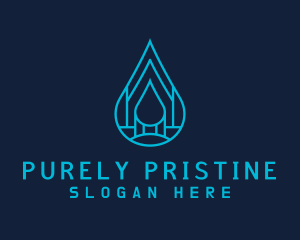 Blue Sea Water Droplet logo design