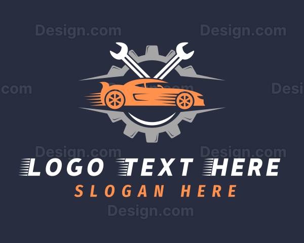 Car Wrench Cog Repair Logo