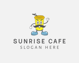 Cartoon Cup Cafe logo design