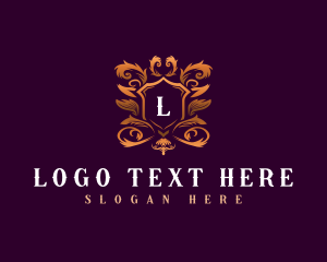 Noble - Floral Elegant Shield logo design