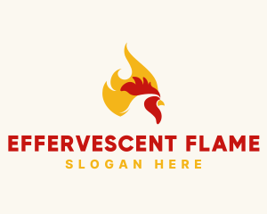 Hot Flaming Chicken  logo design