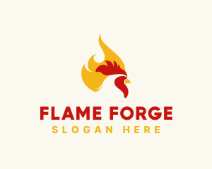 Hot Flaming Chicken  logo design