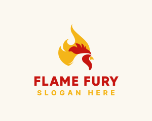 Hot Flaming Chicken  logo design