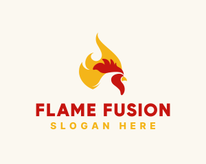 Hot Flaming Chicken  logo design