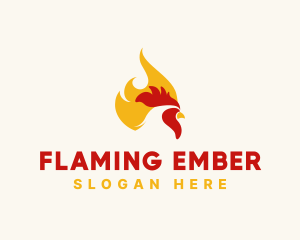 Hot Flaming Chicken  logo design