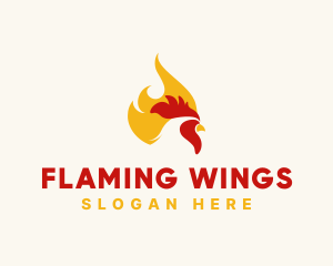 Hot Flaming Chicken  logo design