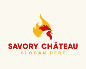 Hot Flaming Chicken  logo design