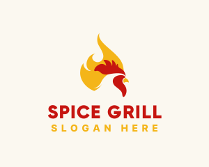 Hot Flaming Chicken  logo design