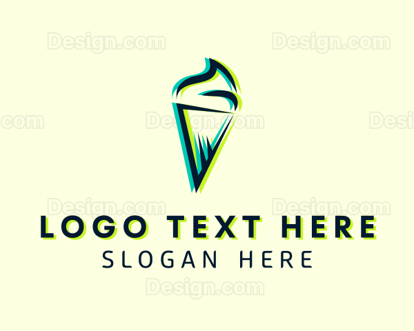 Glitch Ice Cream Dessert Logo