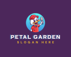 Duck Gardener Shovel logo design