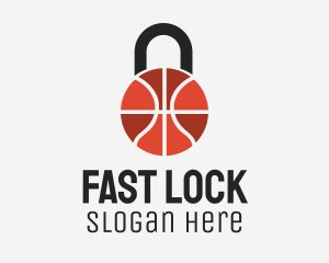 Basketball Ball Lock  logo design