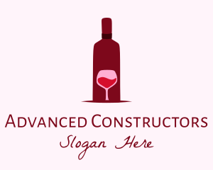 Wine Glass & Bottle logo design