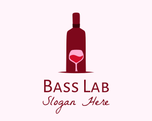 Wine Glass & Bottle logo design