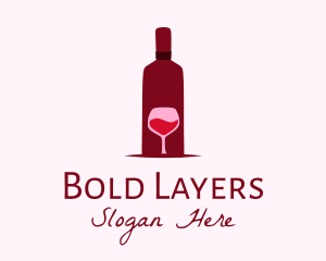 Wine Glass & Bottle logo design