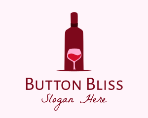 Wine Glass & Bottle logo design