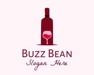 Wine Glass & Bottle logo design