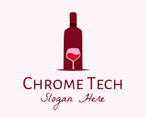 Wine Glass & Bottle logo design