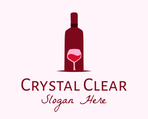 Wine Glass & Bottle logo design