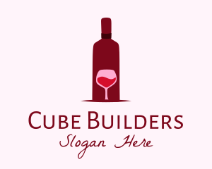 Wine Glass & Bottle logo design