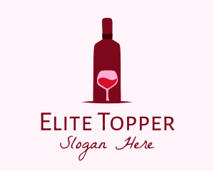 Wine Glass & Bottle logo design