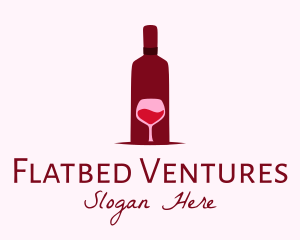 Wine Glass & Bottle logo design