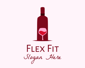 Wine Glass & Bottle logo design