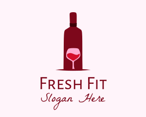 Wine Glass & Bottle logo design