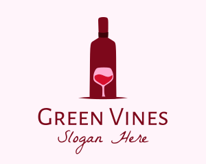 Wine Glass & Bottle logo design