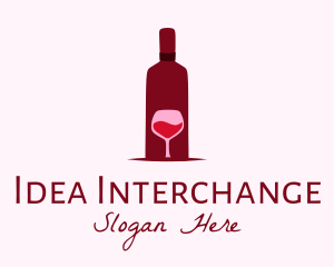 Wine Glass & Bottle logo design