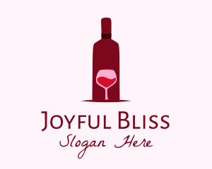 Wine Glass & Bottle logo design