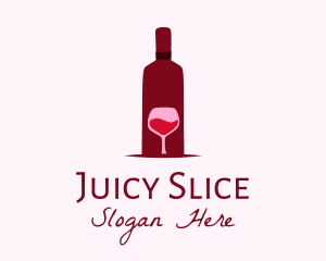 Wine Glass & Bottle logo design