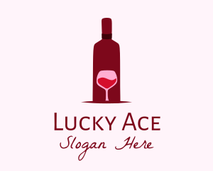 Wine Glass & Bottle logo design