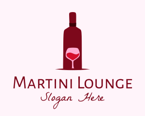 Wine Glass & Bottle logo design