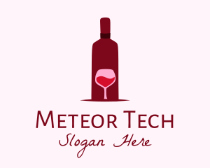 Wine Glass & Bottle logo design