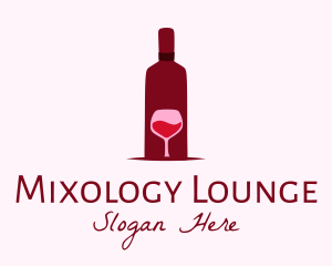 Wine Glass & Bottle logo design