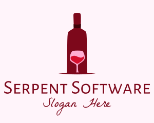 Wine Glass & Bottle logo design