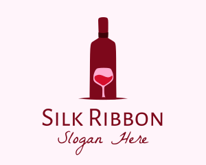 Wine Glass & Bottle logo design