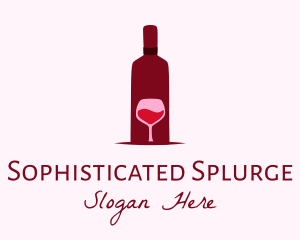 Wine Glass & Bottle logo design