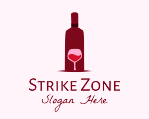 Wine Glass & Bottle logo design