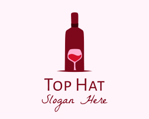 Wine Glass & Bottle logo design