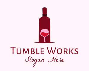 Wine Glass & Bottle logo design